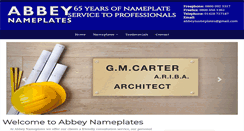 Desktop Screenshot of abbeynameplates.co.uk