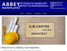Tablet Screenshot of abbeynameplates.co.uk